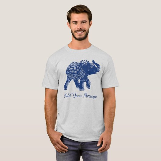 Jeweled Elephant Custom Message Graphic T-Shirt (Vorne ganz)