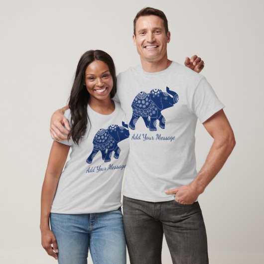 Jeweled Elephant Custom Message Graphic T-Shirt (Unisex)