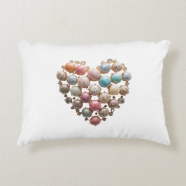 Jeweled Floral Heart Throw Pillow — Romantic Maxim Dekokissen