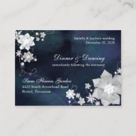 Jeweled Floral Winter Wedding Empfang Begleitkarte