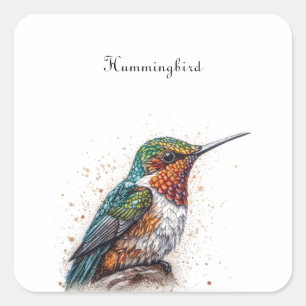 Jeweled Hummingbird Serenade Quadratischer Aufkleber
