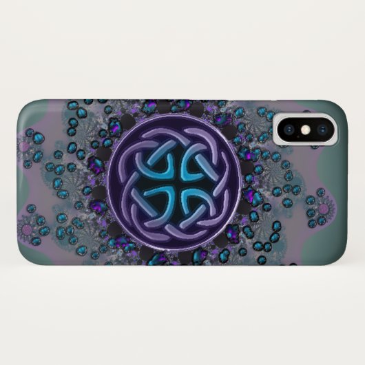 Jeweled keltischer FraktalMandala iPhone X Fall Case-Mate iPhone Hülle (Rückseite (Horizontal))