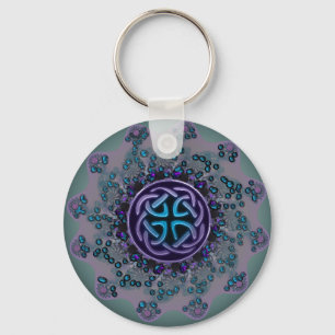 Jeweled keltischer FraktalMandala Schlüsselanhänger