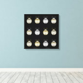 Jeweled Ladybugs Gold Silver Diamond Leinwanddruck (Insitu (Holzboden))
