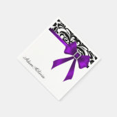 Jeweled Lila Bow Damask Wedding Serviette (Ecke)