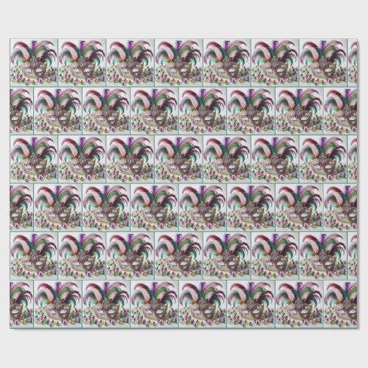 Jeweled Mardi Gras Mask Geschenkpapier (Flach)