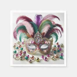 Jeweled Mardi Gras Mask Serviette