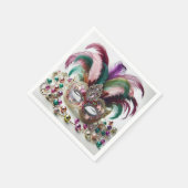 Jeweled Mardi Gras Mask Serviette (Ecke)