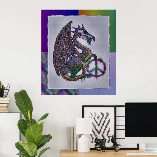 Jeweled Peace Dragon Poster (Heimbüro)