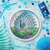 Jeweled Peacock Pappteller (Party)