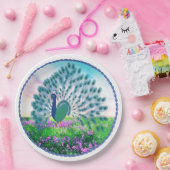 Jeweled Peacock Pappteller (Party)