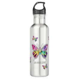 Jeweled Rainbow Kristallbutterfliegen Edelstahlflasche