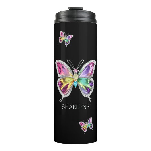 Jeweled Rainbow Kristallbutterfliegen Thermosbecher (Vorderseite)