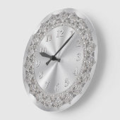 Jeweled Silver 2 Große Wanduhr (Winkel)