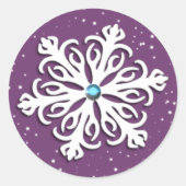 Jeweled Snowflake Maroon Round Envelope Sticker (Vorderseite)