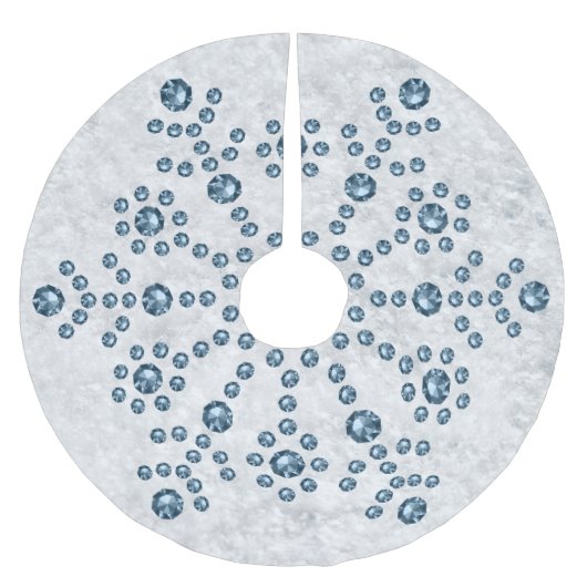 Jeweled Snowflake Tree Skirt Polyester Weihnachtsbaumdecke (Vorderseite)