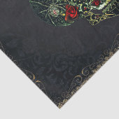 Jeweled Spider Skull & Rose Glam Gothic Party Seidenpapier (Ausschnitt)