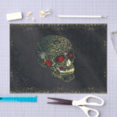 Jeweled Spider Skull & Rose Glam Gothic Party Seidenpapier (Handwerk)
