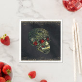 Jeweled Spider Skull & Rose Glam Gothic Party Serviette (Beispiel)