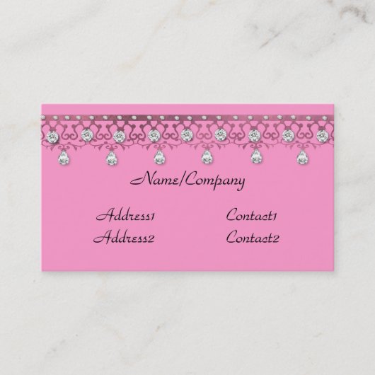 Jeweled Spitze-Rosa-Visitenkarte Visitenkarte (Vorderseite)