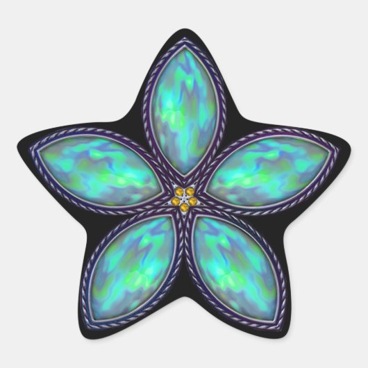 Jeweled Star - Aquamarin Stern-Aufkleber (Vorderseite)