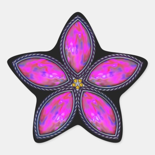 Jeweled Star - Magenta Stern-Aufkleber (Vorderseite)