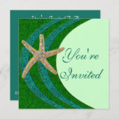 Jeweled Starfish Party Einladung (Vorne/Hinten)