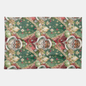 Jewelen Black Santa Vintag Style Weihnachten Geschirrtuch (Horizontal)