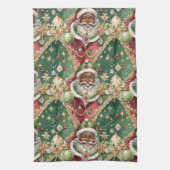 Jewelen Black Santa Vintag Style Weihnachten Geschirrtuch (Vertikal)