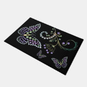 Jewelen Blume Kristall Butterfly Rug Fußmatte (Schrägansicht)