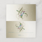 Jewelen Dragonfly Empfang Platzkarte (Außenseite Aufgefaltet)