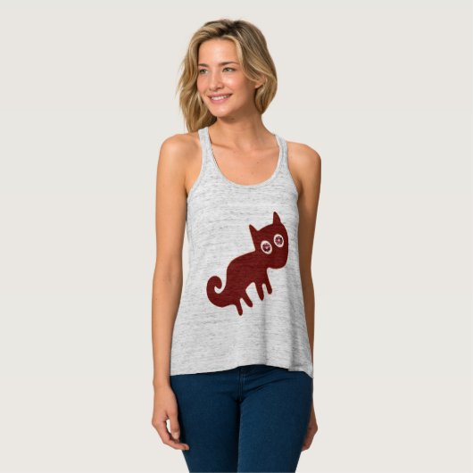 Jewelen Eyes Red Fox oder Cat Nazca Lines Tank Top (Vorderseite Vollansicht)