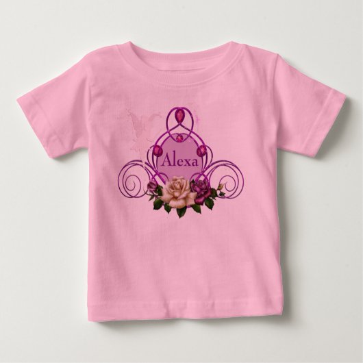 Jewelen Fairy Frame Pink Baby Tutu Bodysuit Baby T-shirt (Vorderseite)