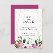 Jewelen Garden Floral Save the Date Ankündigung (Vorne/Hinten)