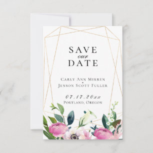 Jewelen Garden Floral Save the Date Ankündigung