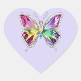 Jewelen Rainbow Crystal Butterfly Herz-Aufkleber