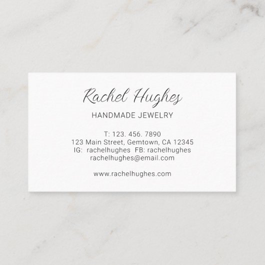 Jeweler Floral Visitenkarte (Rückseite)