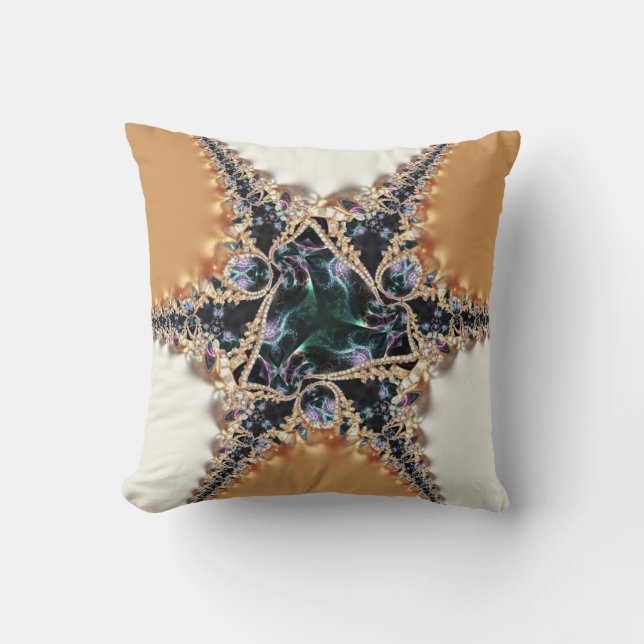 Jewelia Fraktal Satin Drehung Kissen (Vorderseite)