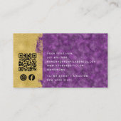 Jewelier Amethyst Gold Brush QR Code Social Media Visitenkarte (Rückseite)