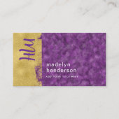 Jewelier Amethyst Gold Brush QR Code Social Media Visitenkarte (Vorderseite)