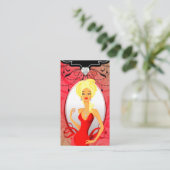 Jewelier Business Card Rotes Gold Herz Blonde Visitenkarte (Stehend Vorderseite)