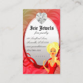 Jewelier Business Card Rotes Gold Herz Blonde Visitenkarte (Rückseite)