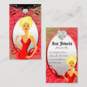 Jewelier Business Card Rotes Gold Herz Blonde Visitenkarte (Vorne/Hinten)
