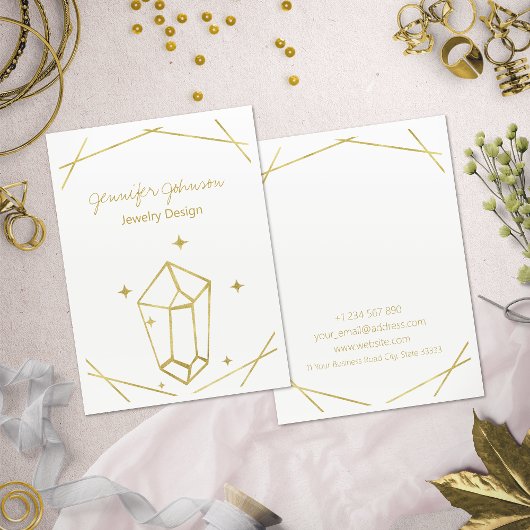 Jewelier Design Gold Foil Geometric Visitenkarte