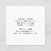 Jewelier Designer Blue Agate Geode Monogram Quadratische Visitenkarte (Rückseite)