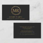 Jewelier Designer Gold Script Name Black Visitenkarte (Vorne/Hinten)