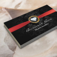 Jewelier Designer Red Ribbon Damask Moderne