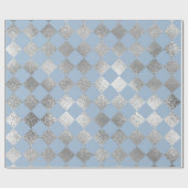 Jewelier Diamond Squares Blue Silver Vip Geschenkpapier (Flach)