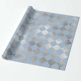 Jewelier Diamond Squares Blue Silver Vip Geschenkpapier
