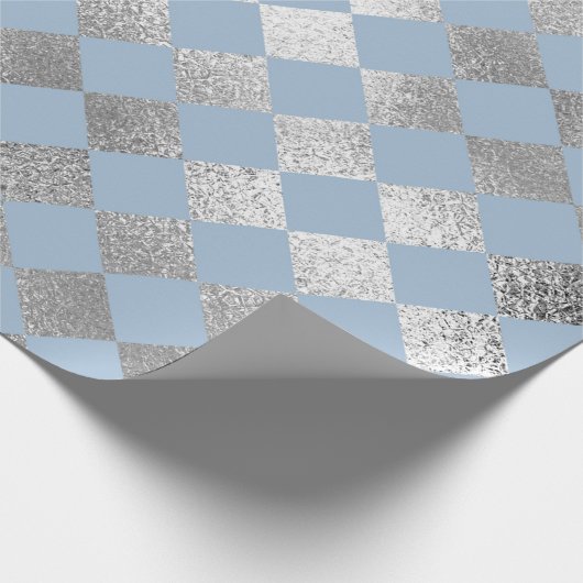 Jewelier Diamond Squares Blue Silver Vip Geschenkpapier (Ecke)